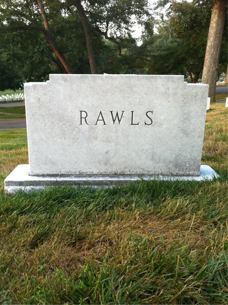 Back of headstone — Robert Rawls