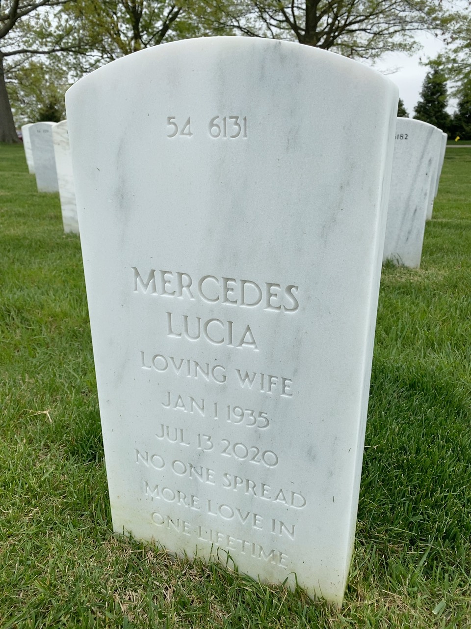 Back of headstone — John Rosenkranz