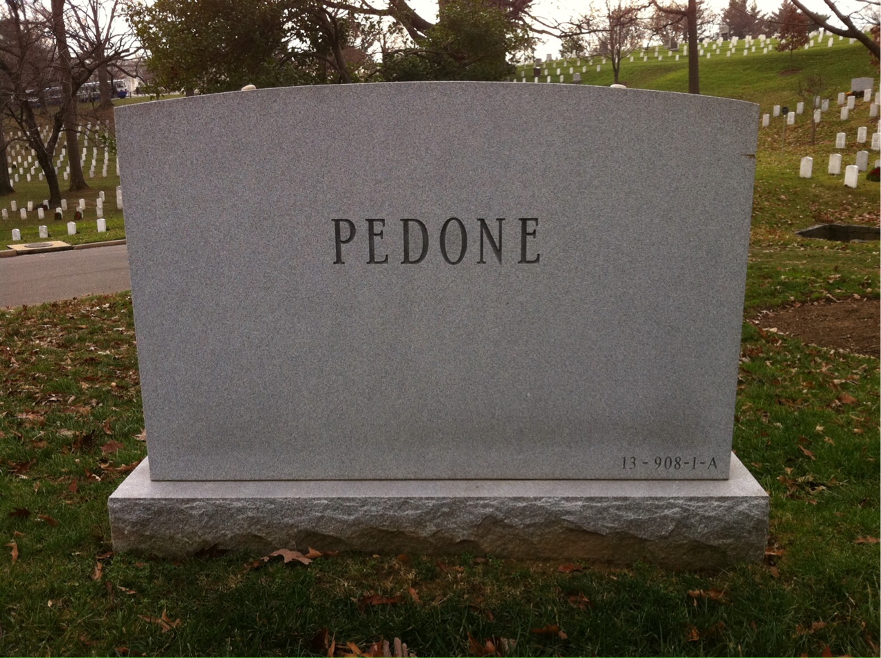 Back of headstone — Geraldine Pedone