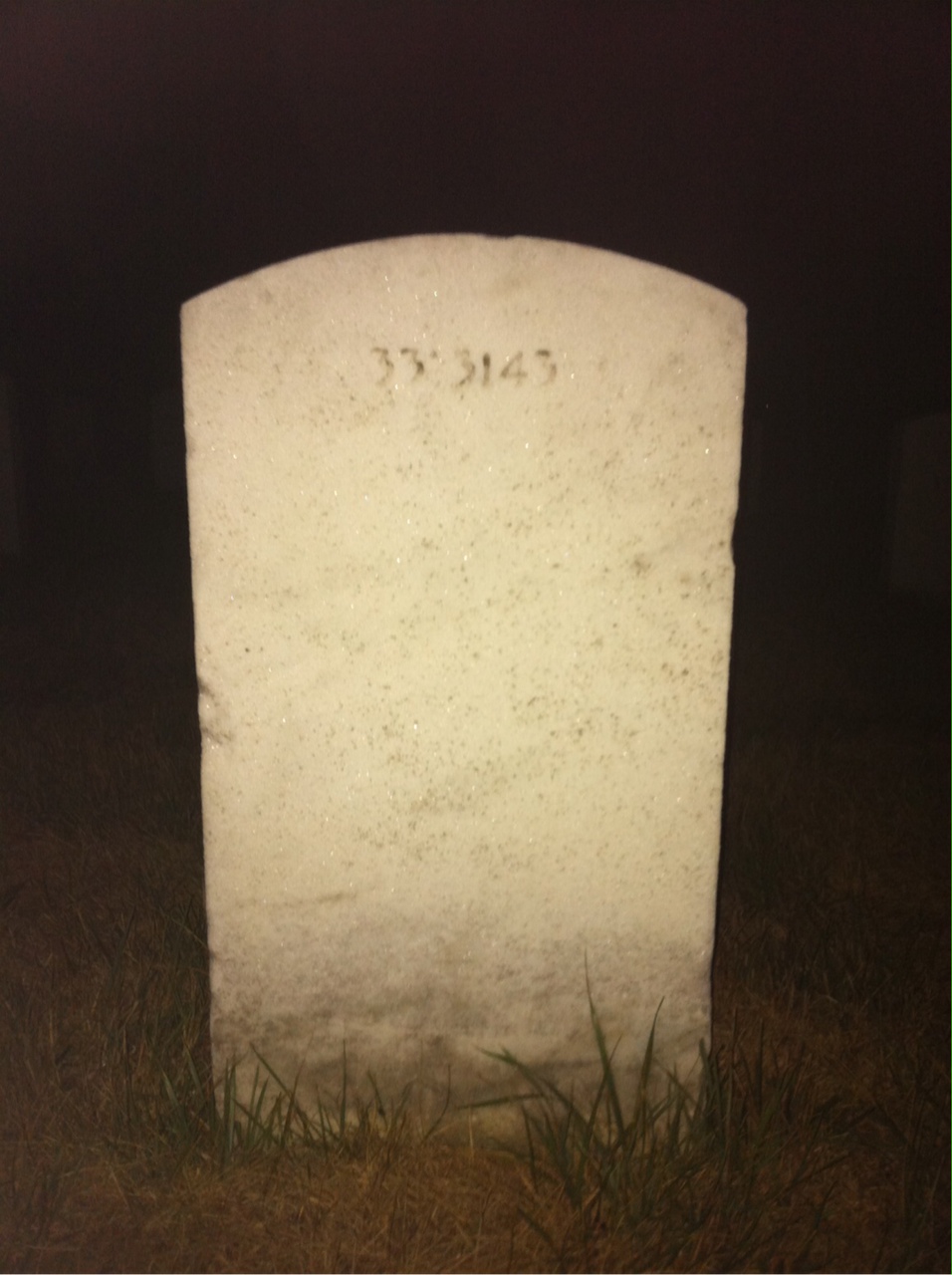 Back of headstone — Olin Armstrong