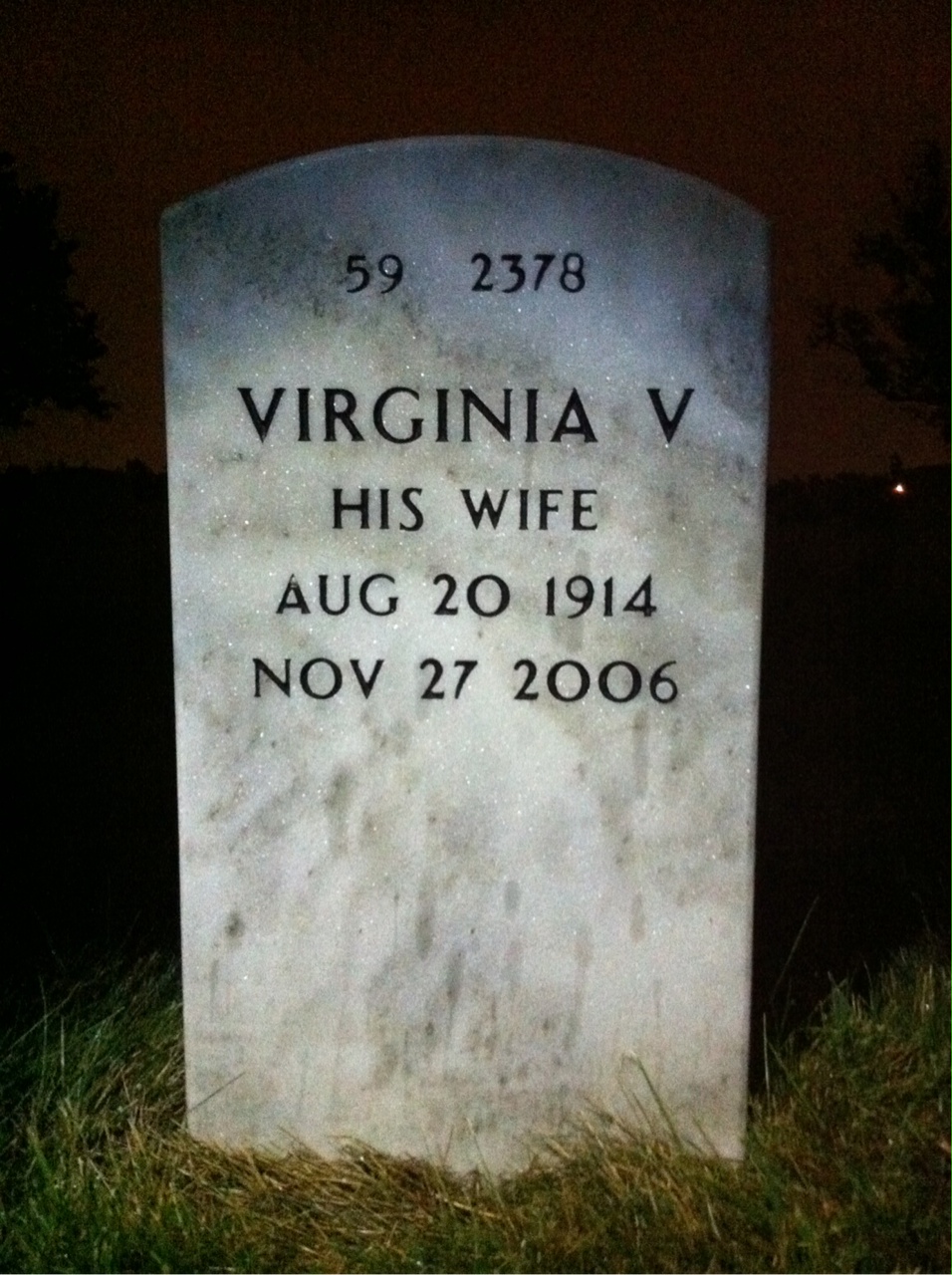 Back of headstone — Cecil Denham