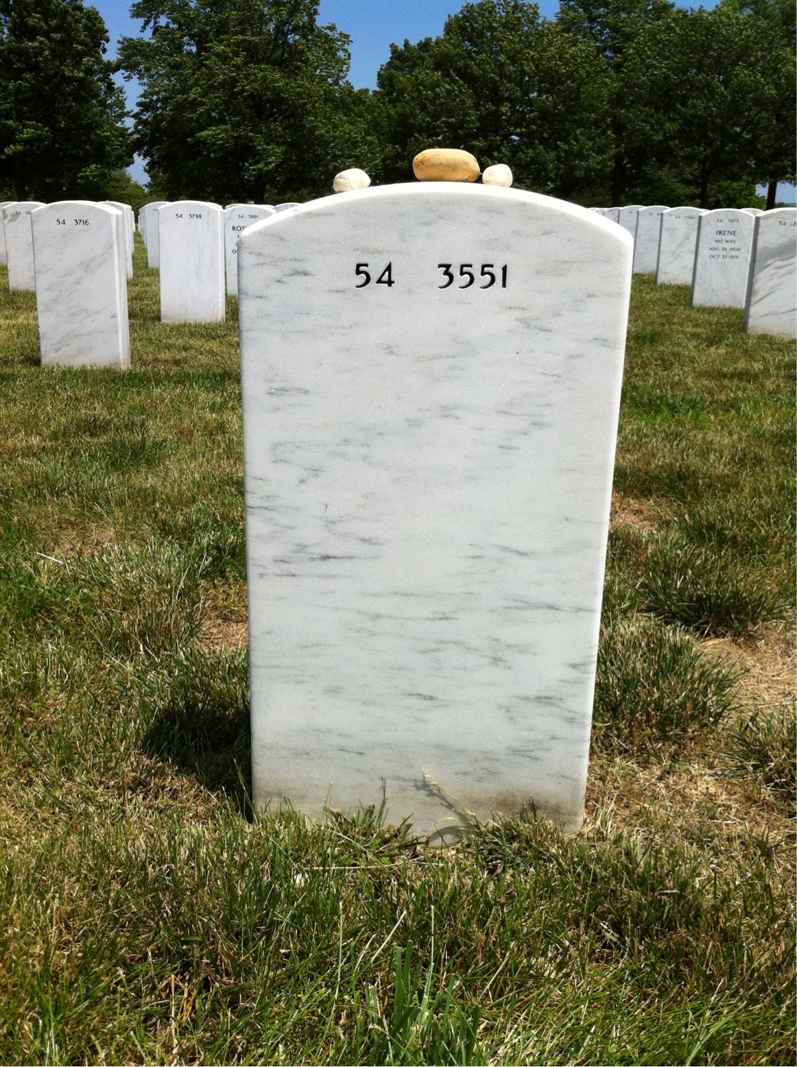 Back of headstone — William Waters