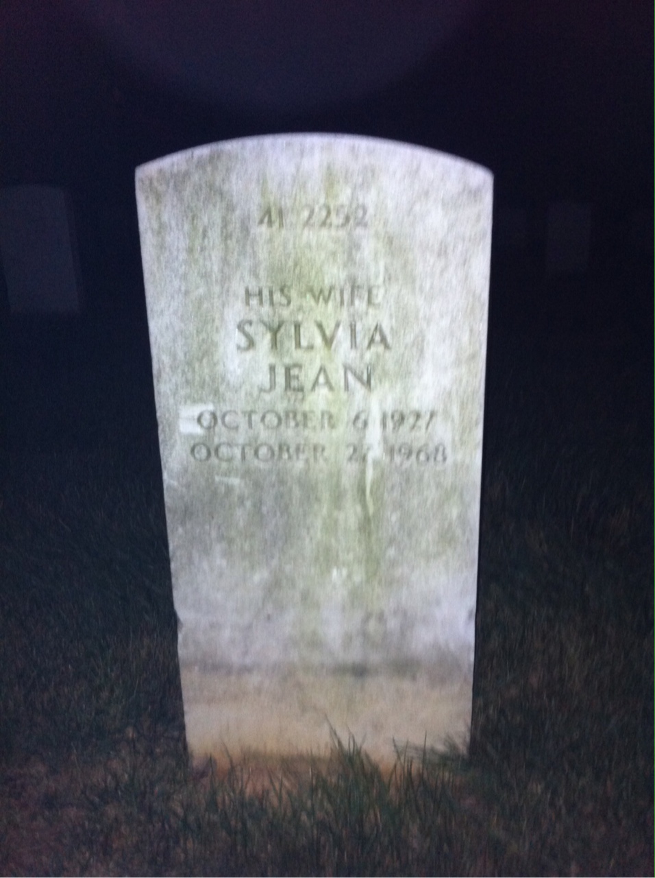 Back of headstone — William H Willis