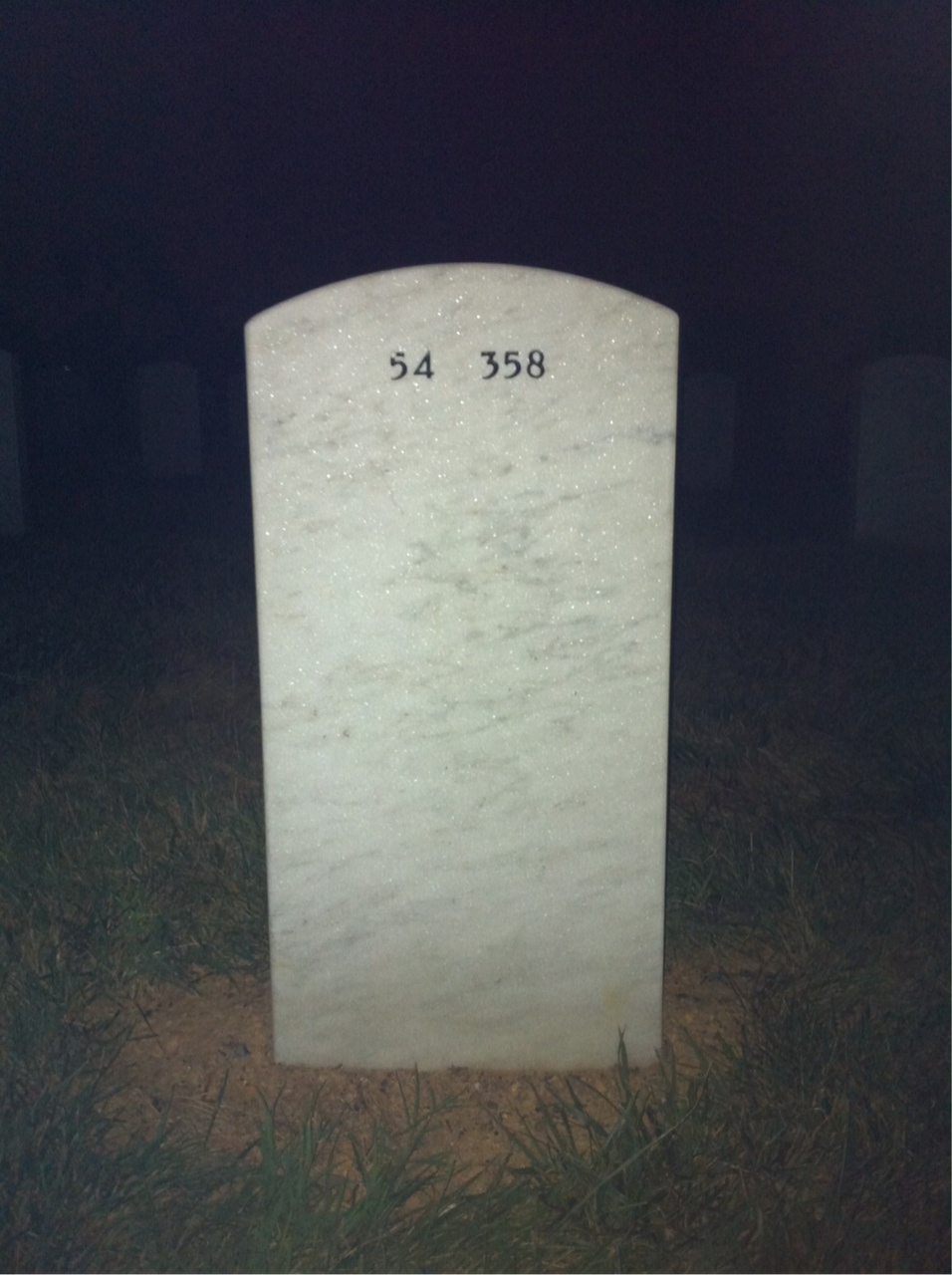 Back of headstone — Ben Bates