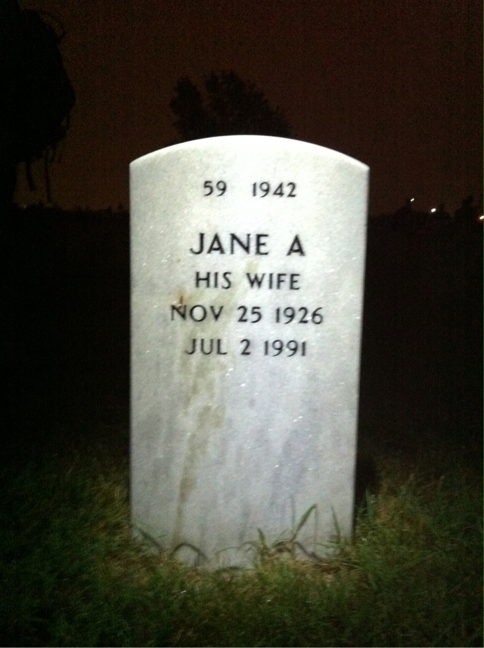 Back of headstone — John Rice
