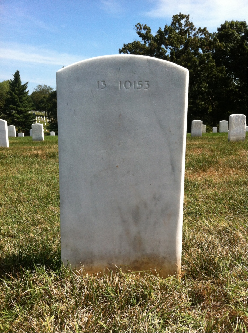 Back of headstone — Alonzo Myers