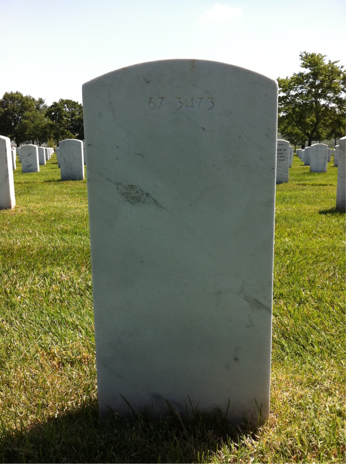 Back of headstone — Sedrick Anthony Christian