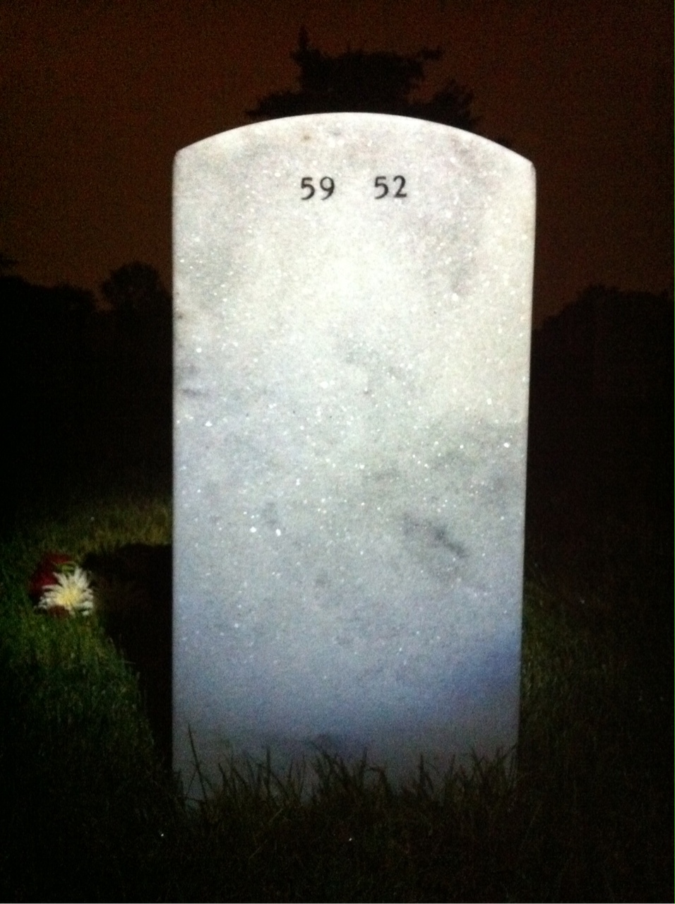Back of headstone — Everett Fletcher