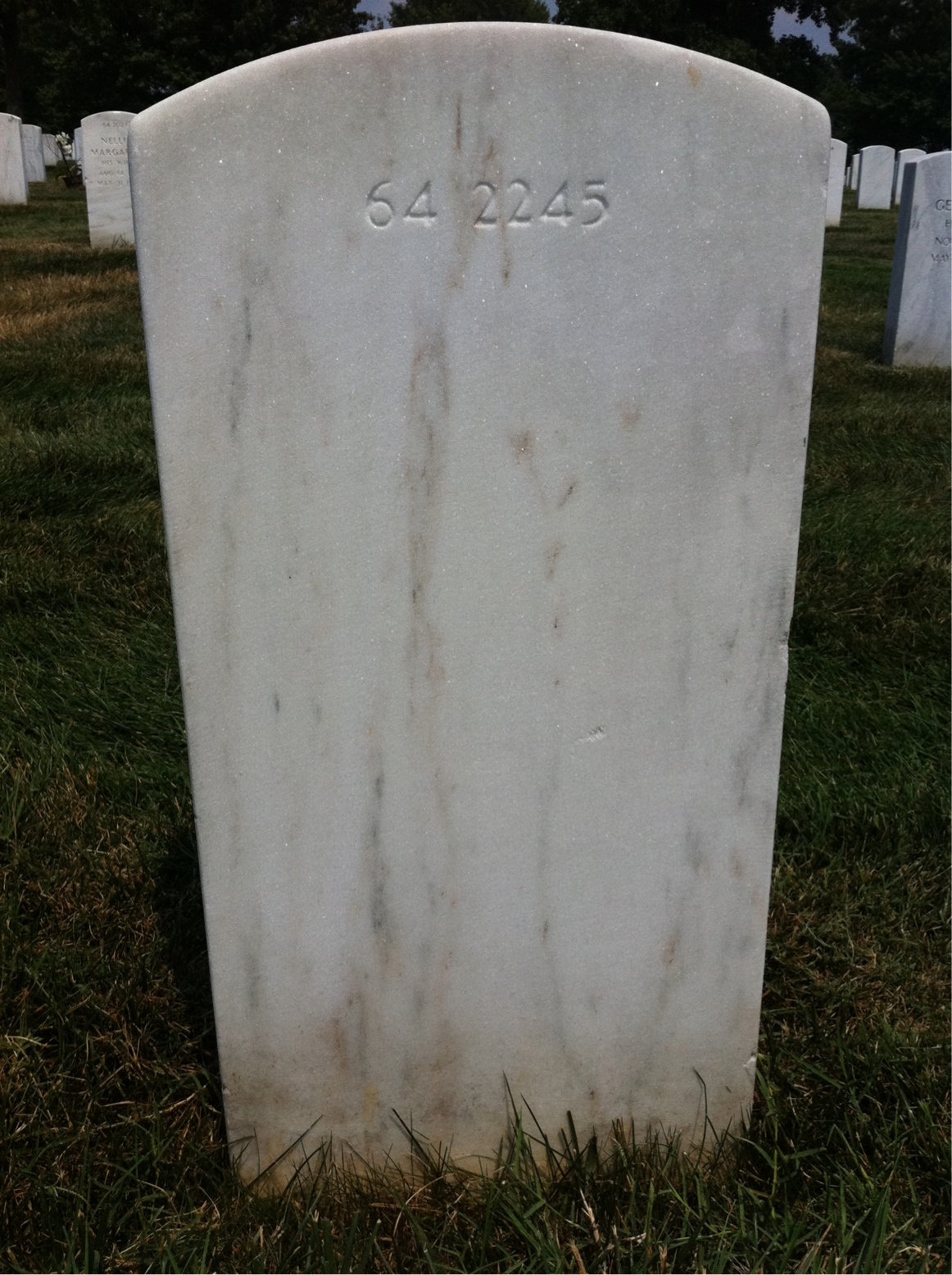 Back of headstone — Sergio Anthony Tufo