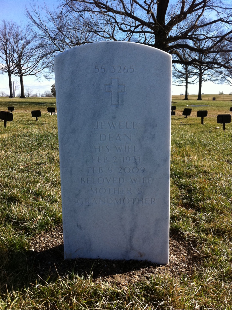 Back of headstone — John Allbritten