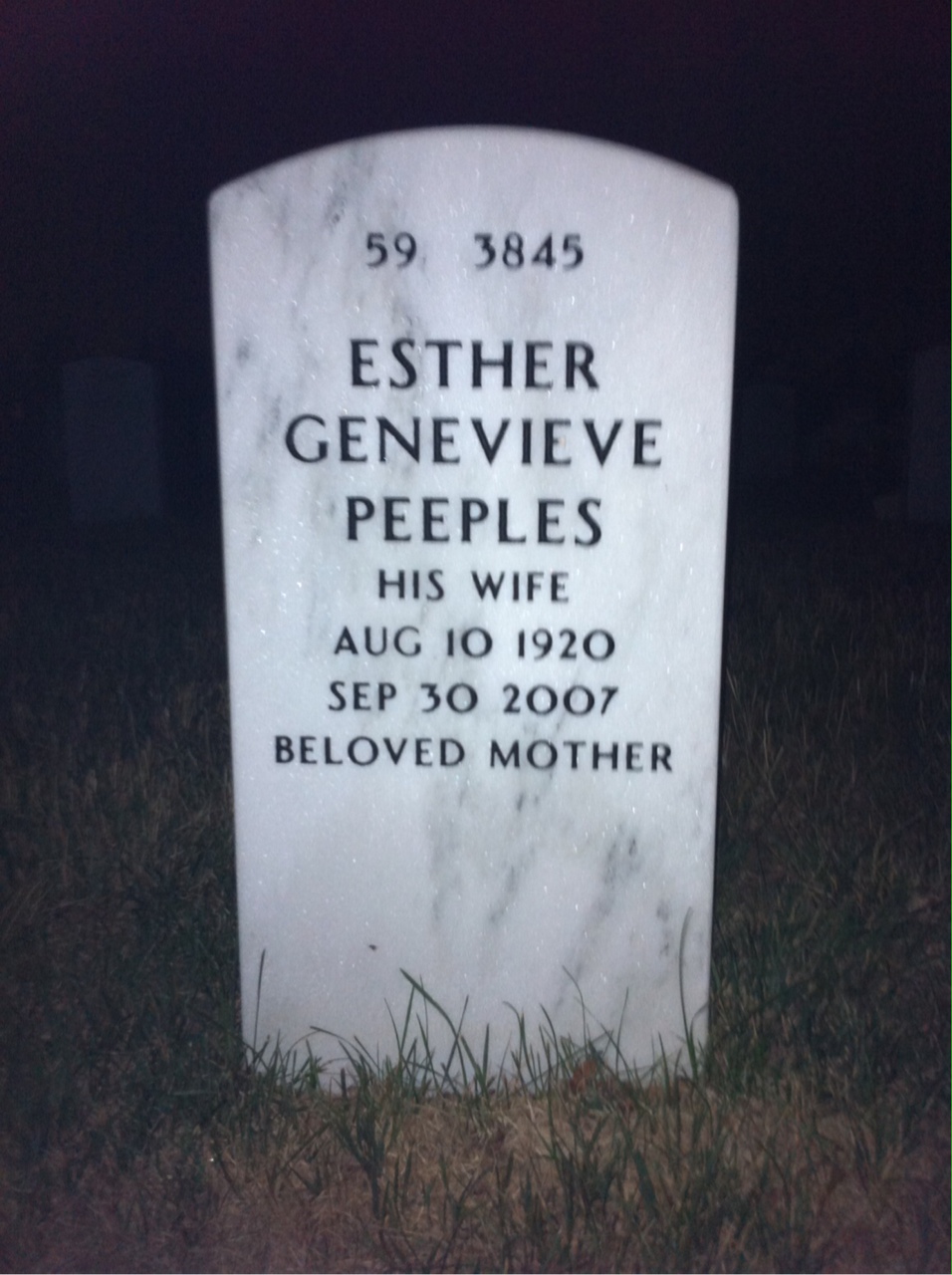 Back of headstone — Howard Snyder