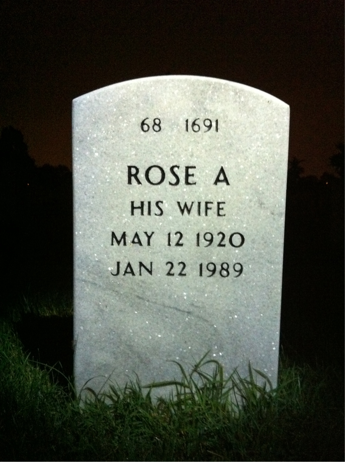 Back of headstone — Eugene Linnemann