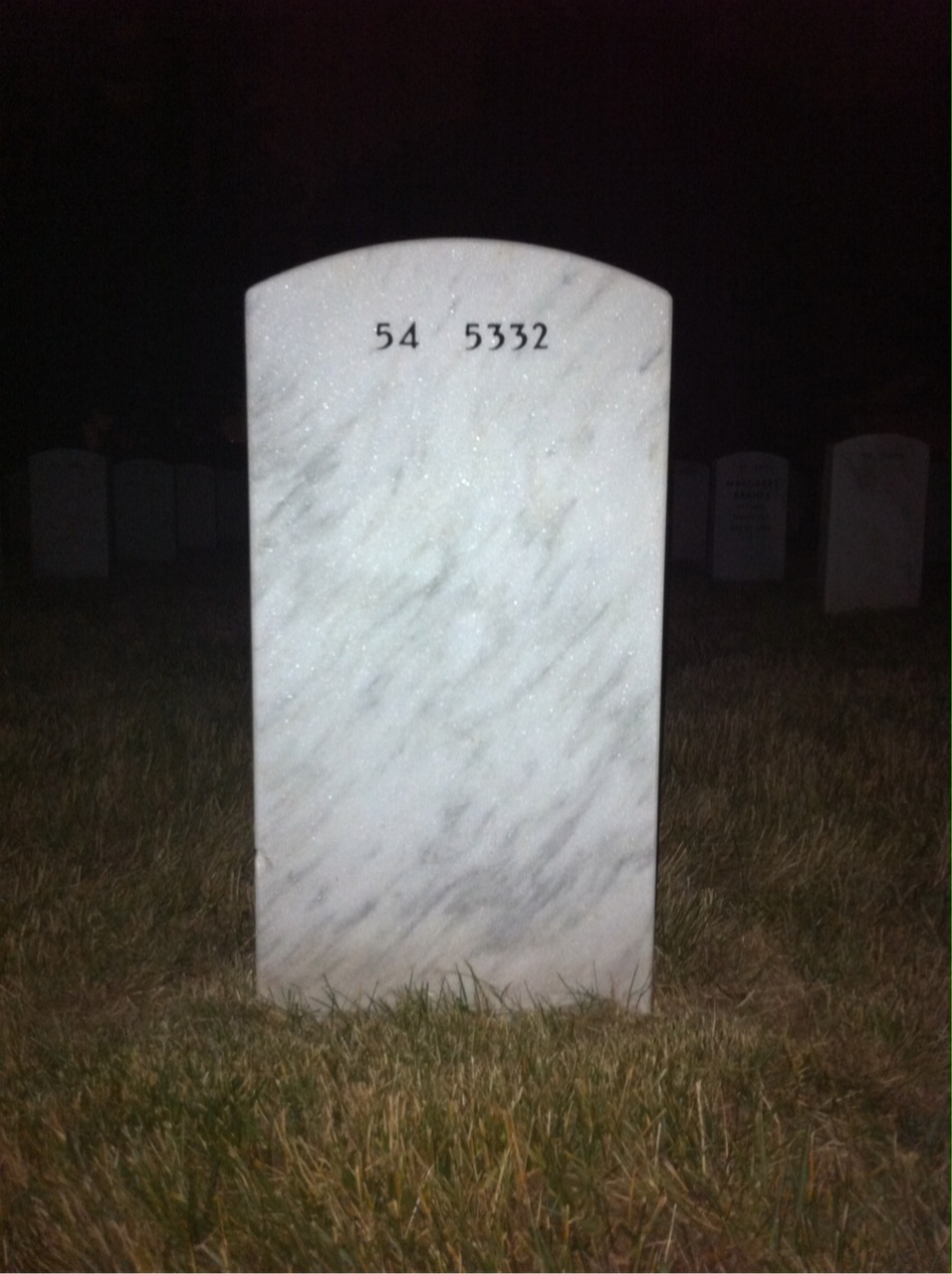 Back of headstone — Raymond Toner