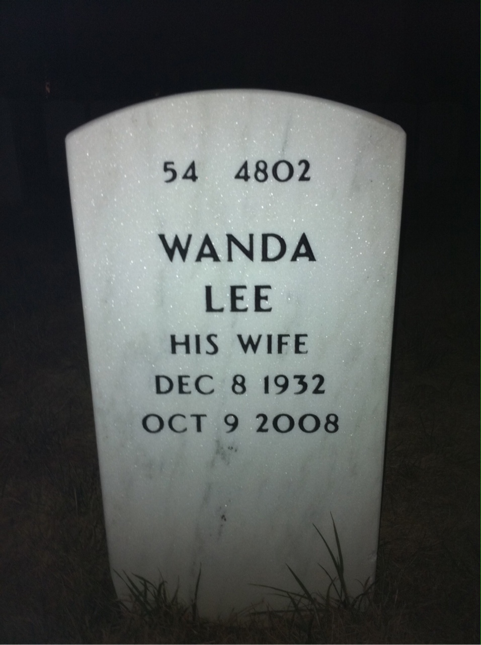 Back of headstone — Claude Owens