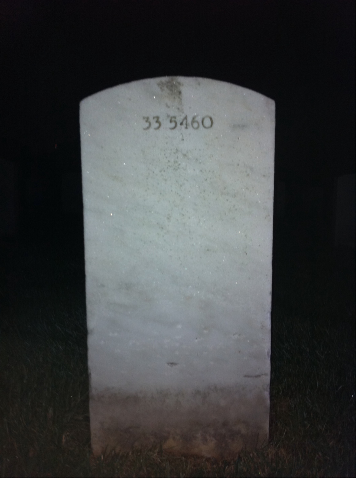 Back of headstone — George Moore