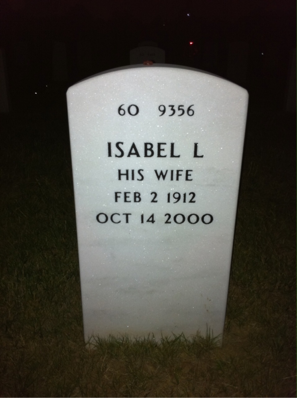 Back of headstone — Norval Allen