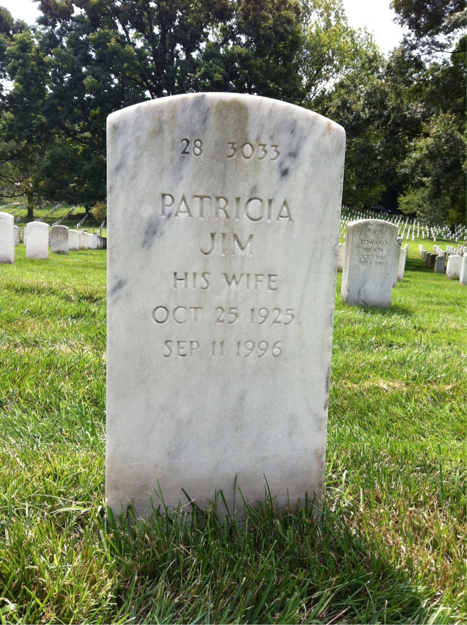 Back of headstone — Harry Corkill