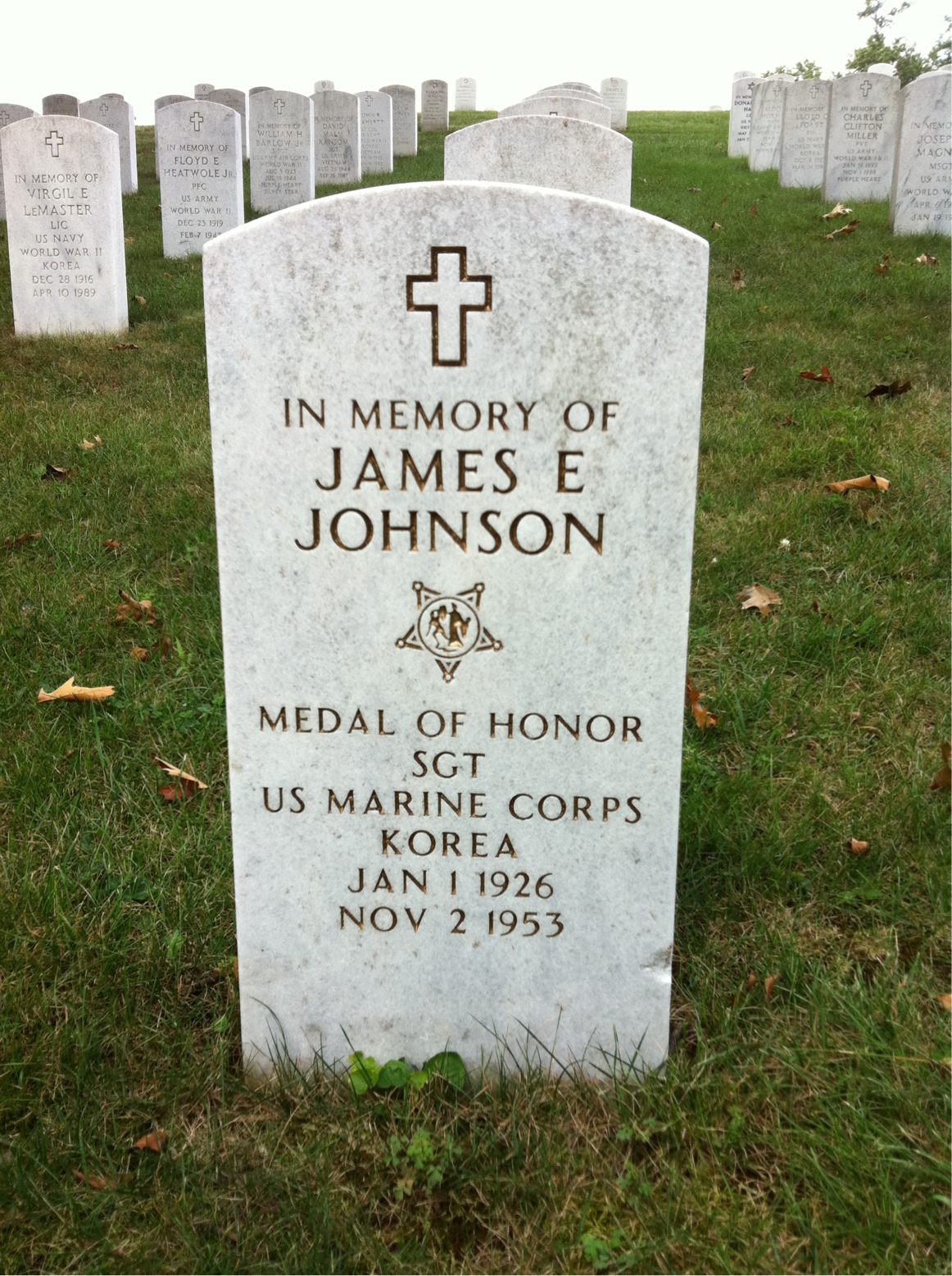Headstone of James D Johnson