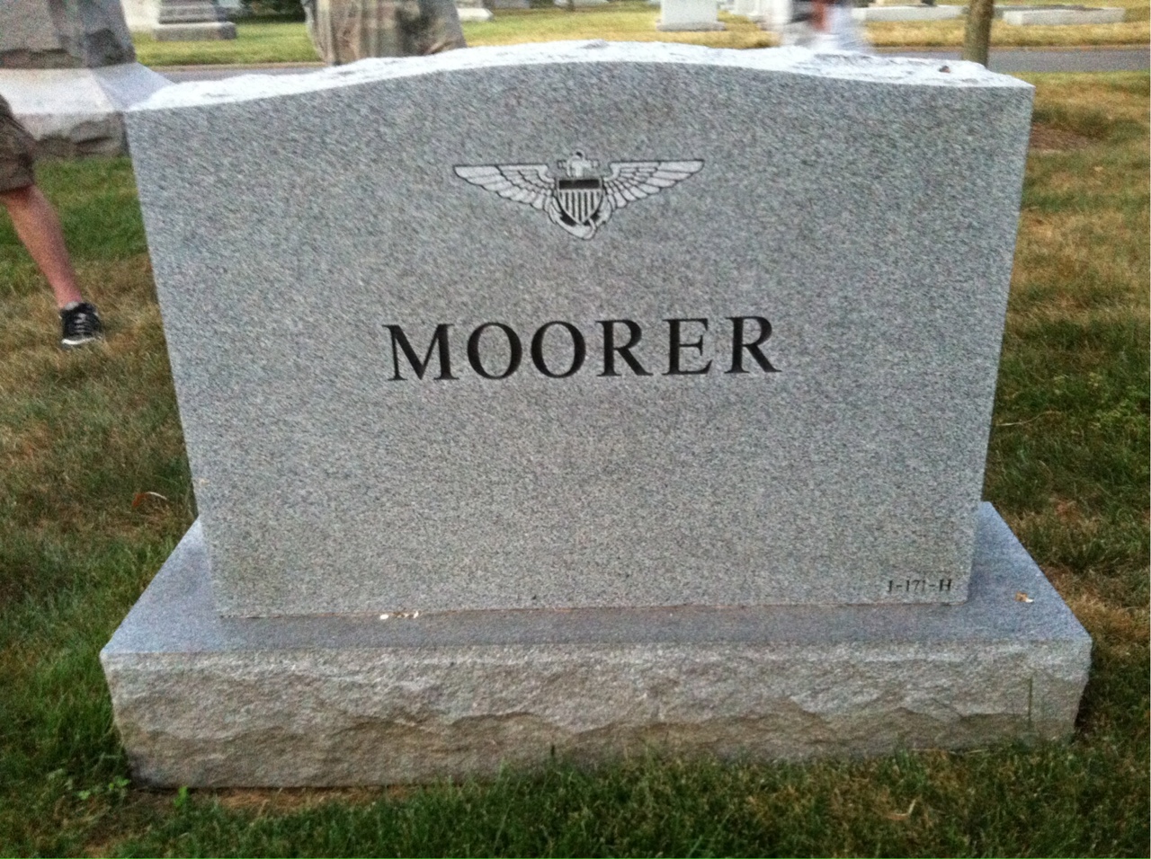 Back of headstone — Thomas Moorer