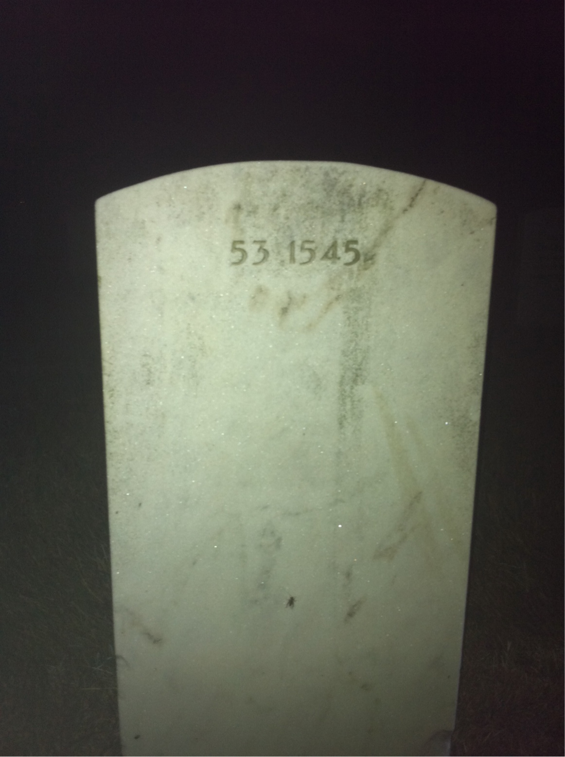 Back of headstone — William George Mccandless