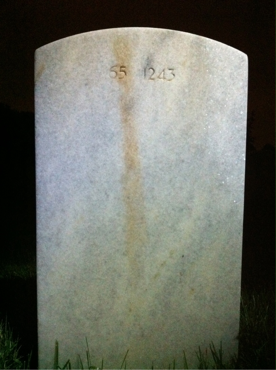 Back of headstone — Robert Baker