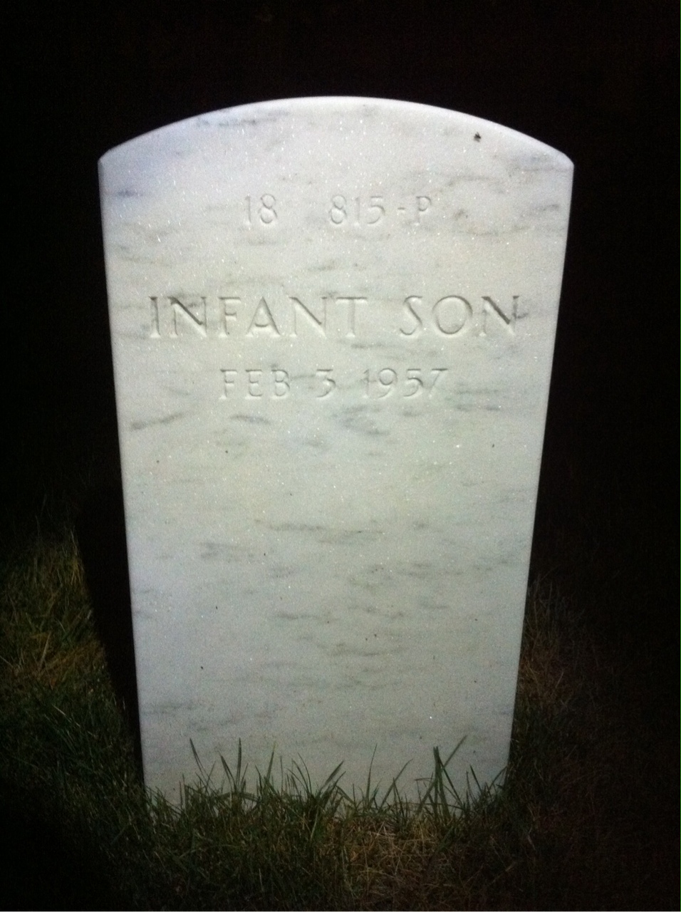 Back of headstone — Daniel Collins