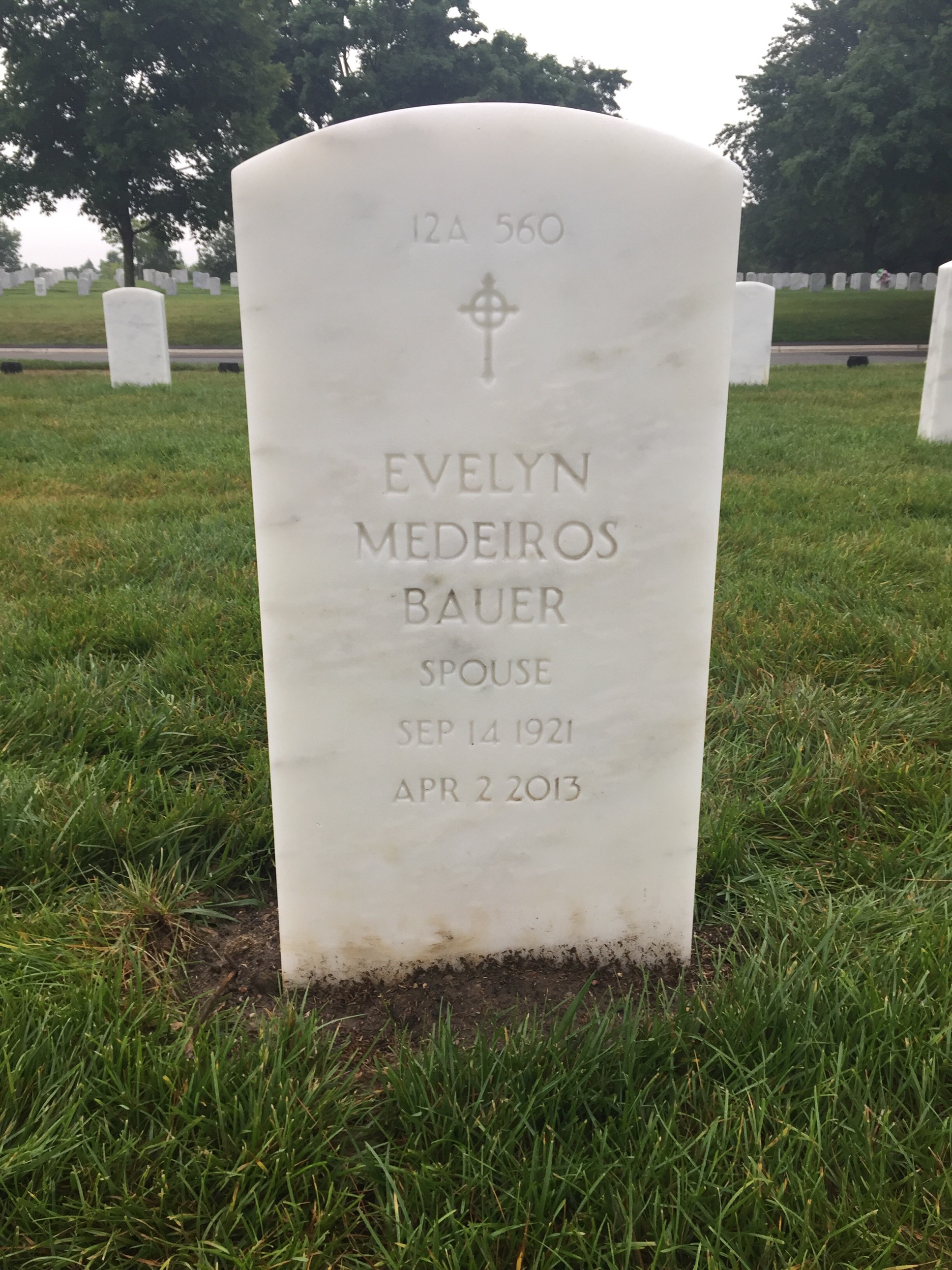 Back of headstone — Robert Bauer