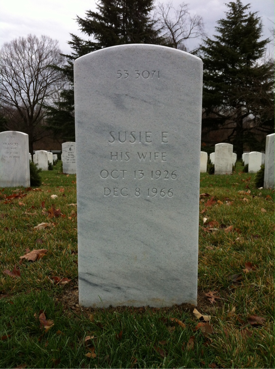 Back of headstone — Clifton Moody
