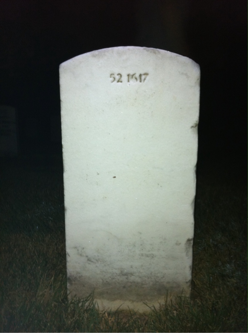Back of headstone — Willie F Ryles