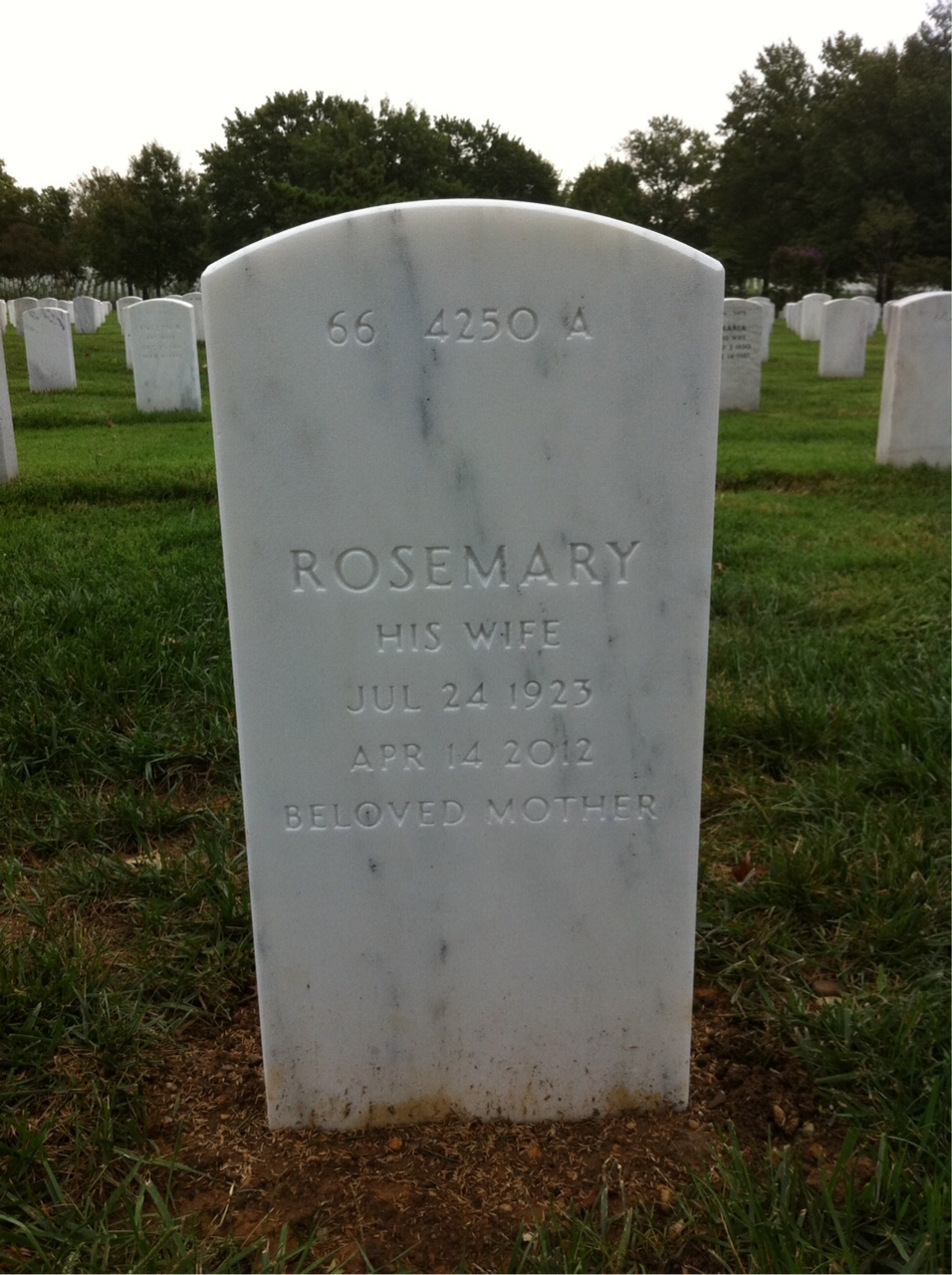 Back of headstone — Robert Dowd