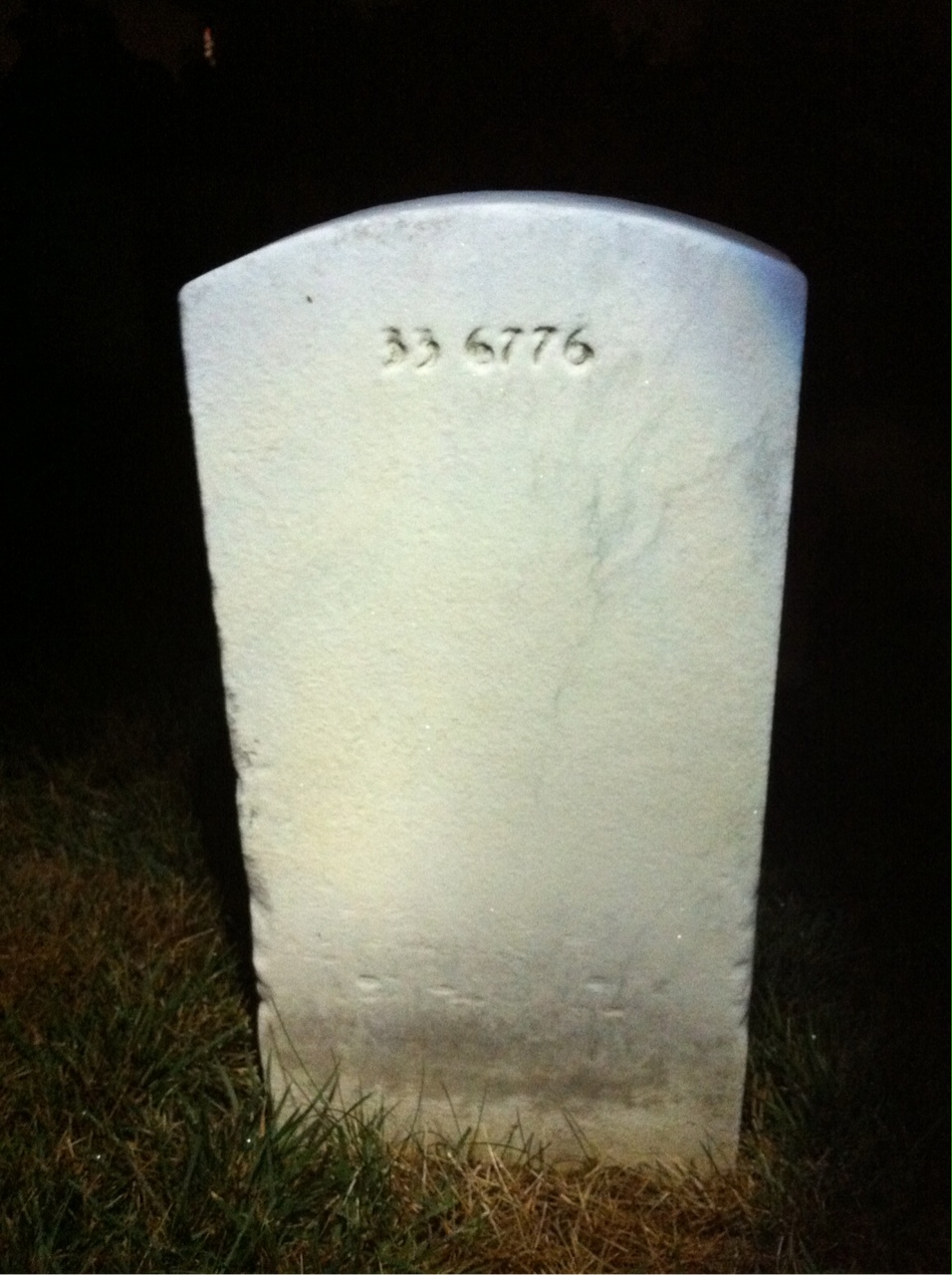 Back of headstone — John Collins