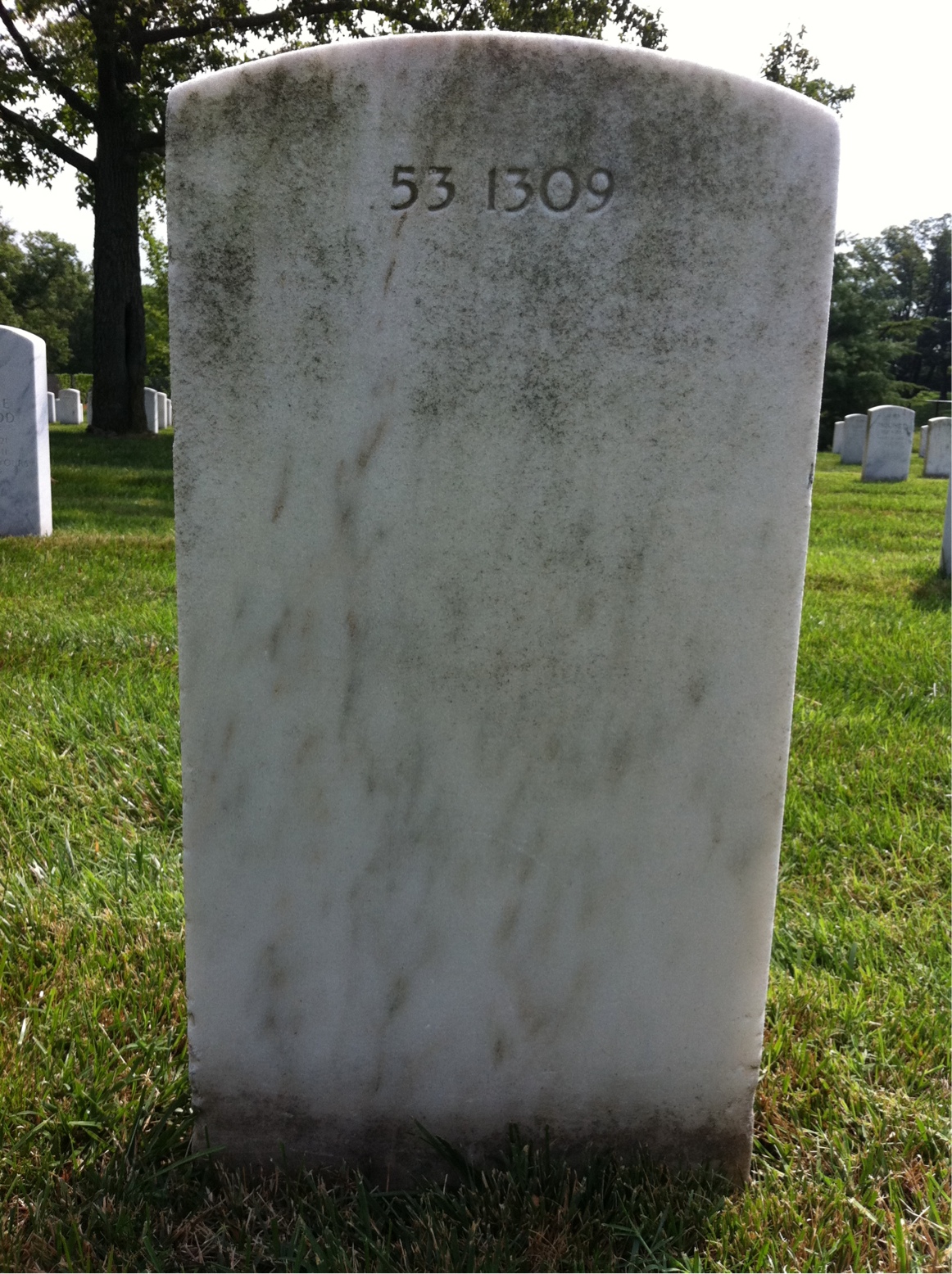 Back of headstone — Richard Baker
