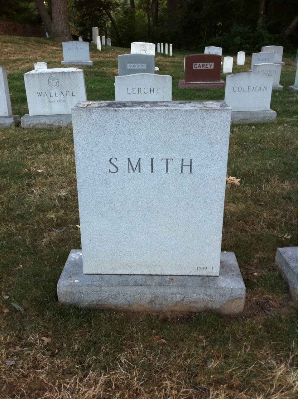 Back of headstone — John Smith