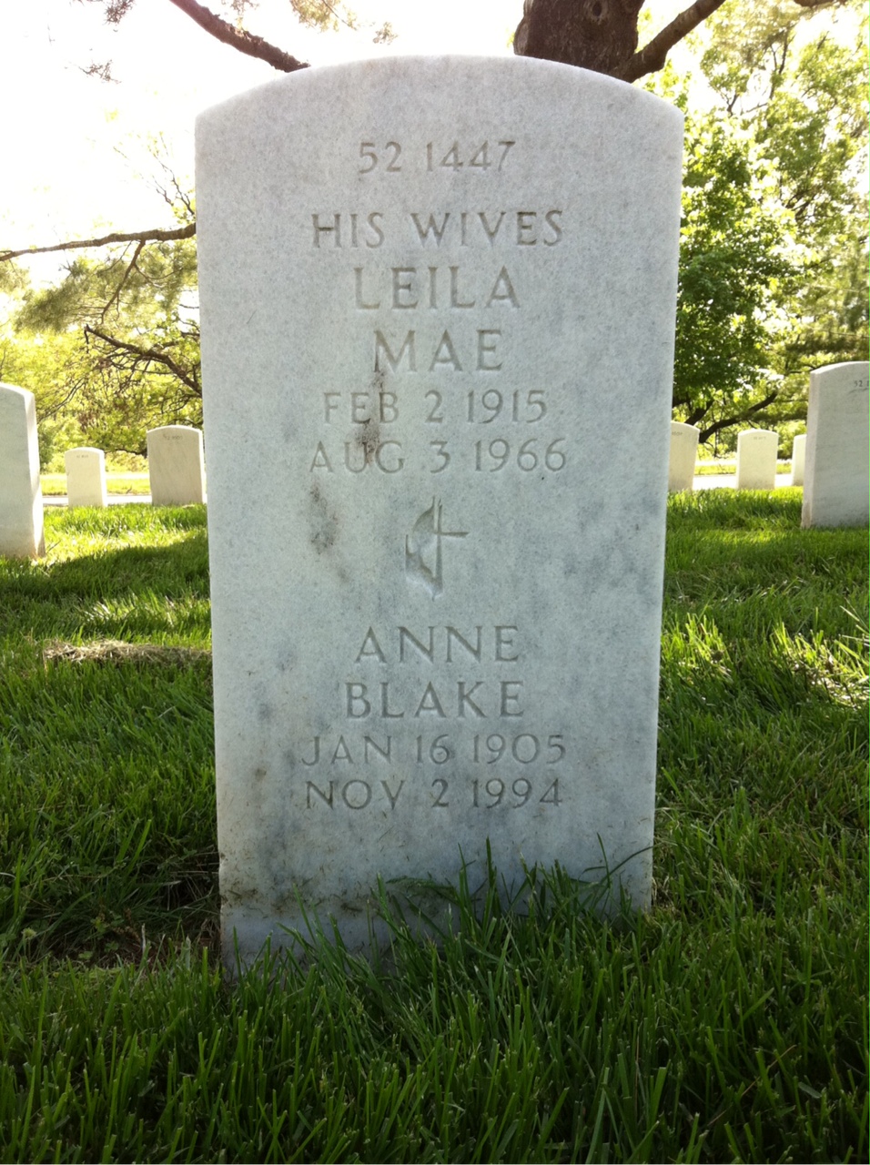 Back of headstone — Robert Lee Graham