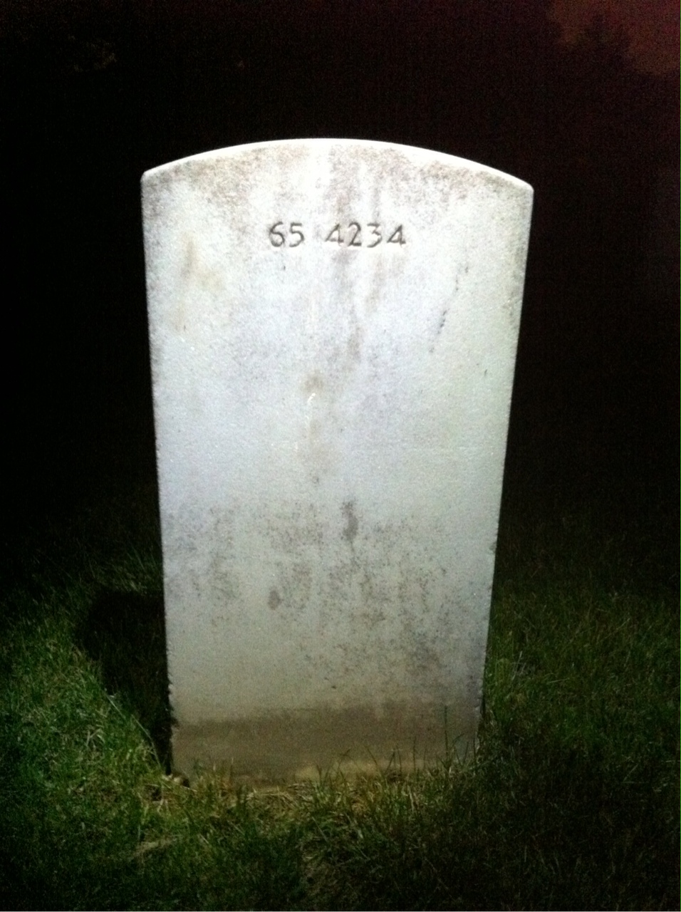 Back of headstone — Charles Arthur