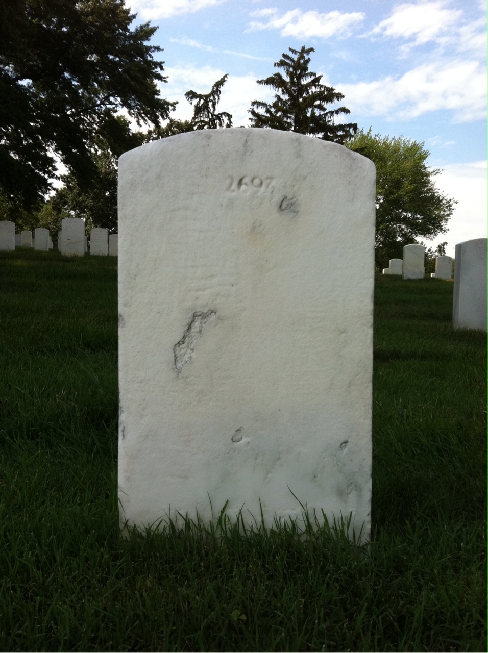 Back of headstone — John Mims