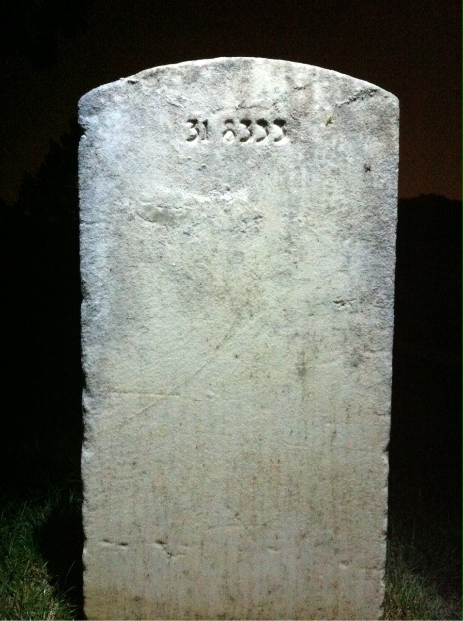 Back of headstone — Thomas Banks