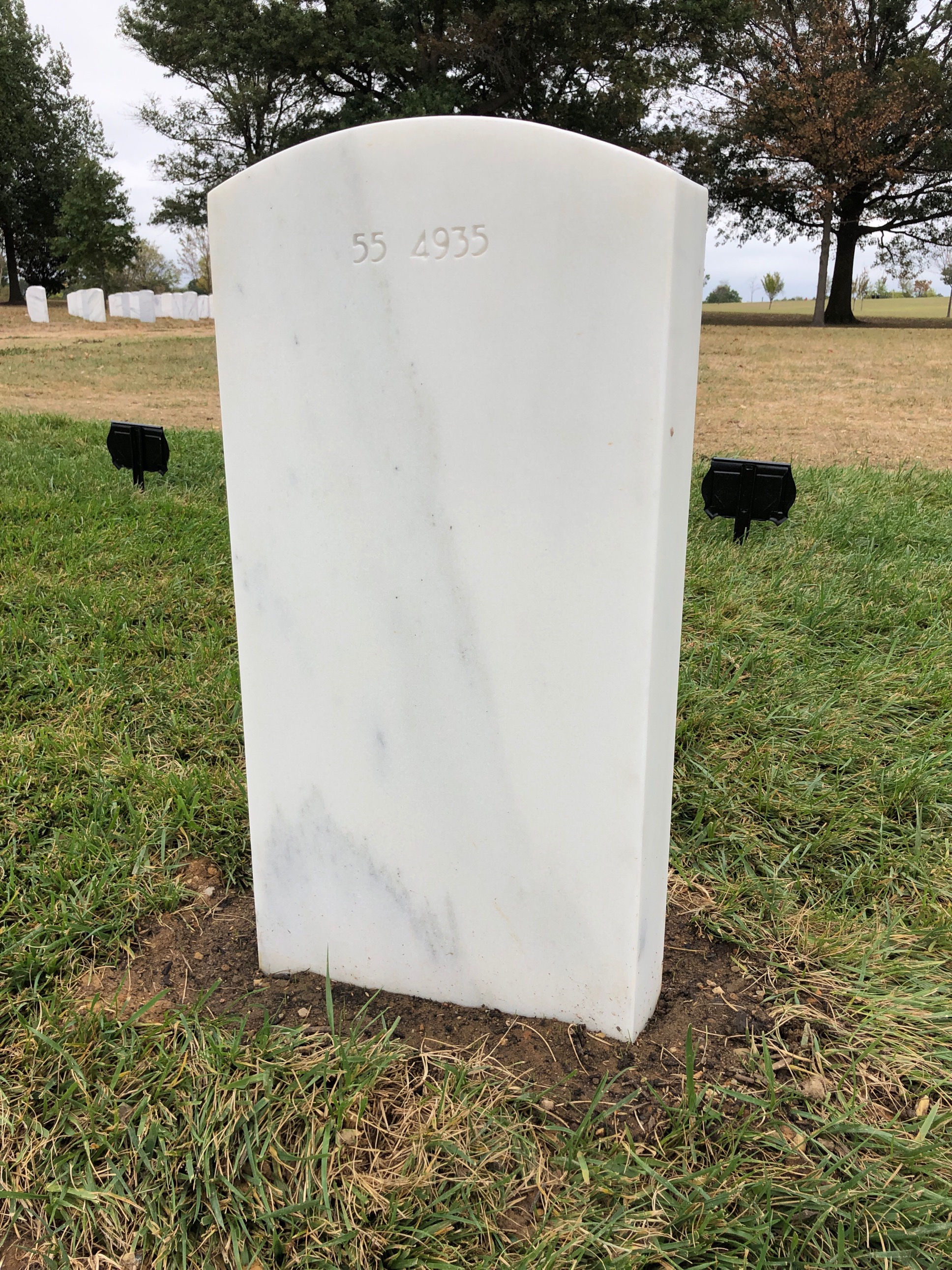 Back of headstone — Ernest Hensley Massie