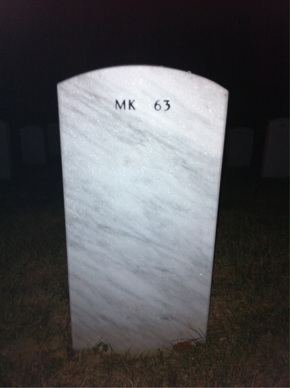 Back of headstone — Charles White