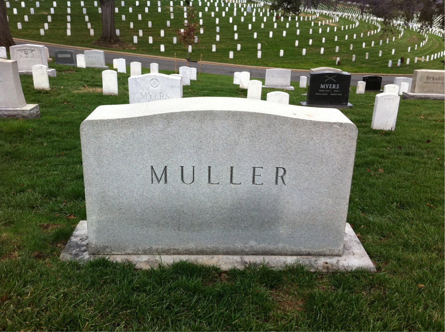 Back of headstone — Hollis Muller