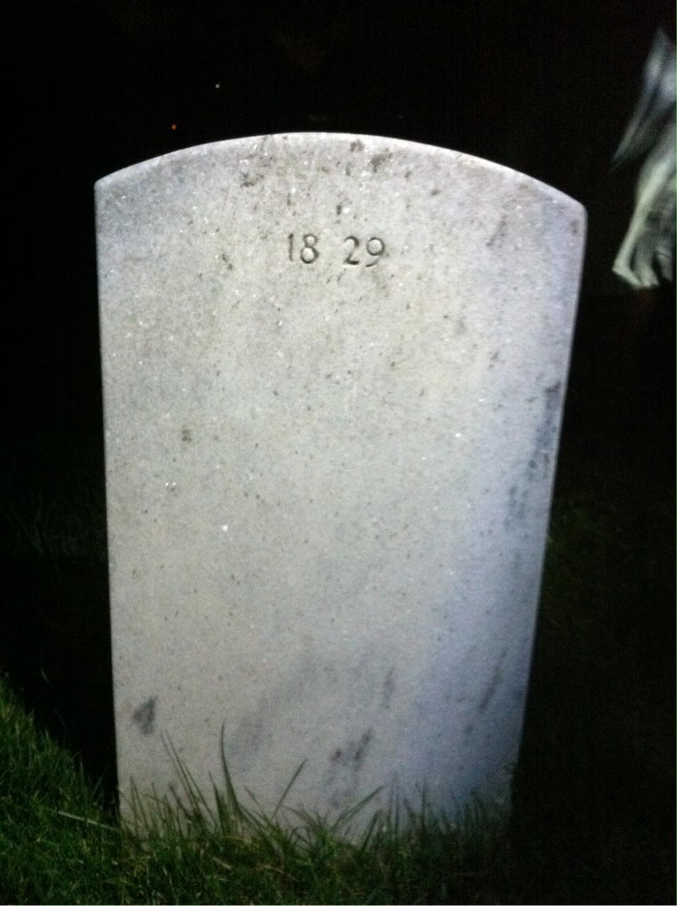 Back of headstone — Charles Mitchell