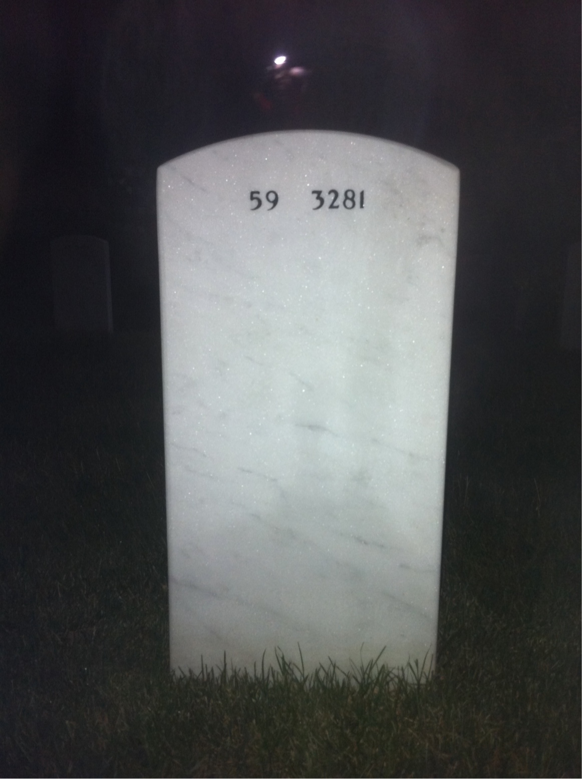 Back of headstone — David Pearson