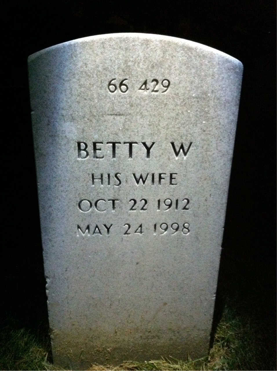 Back of headstone — John T Mckinney