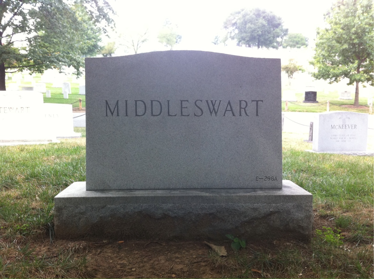 Back of headstone — Alice Middleswart