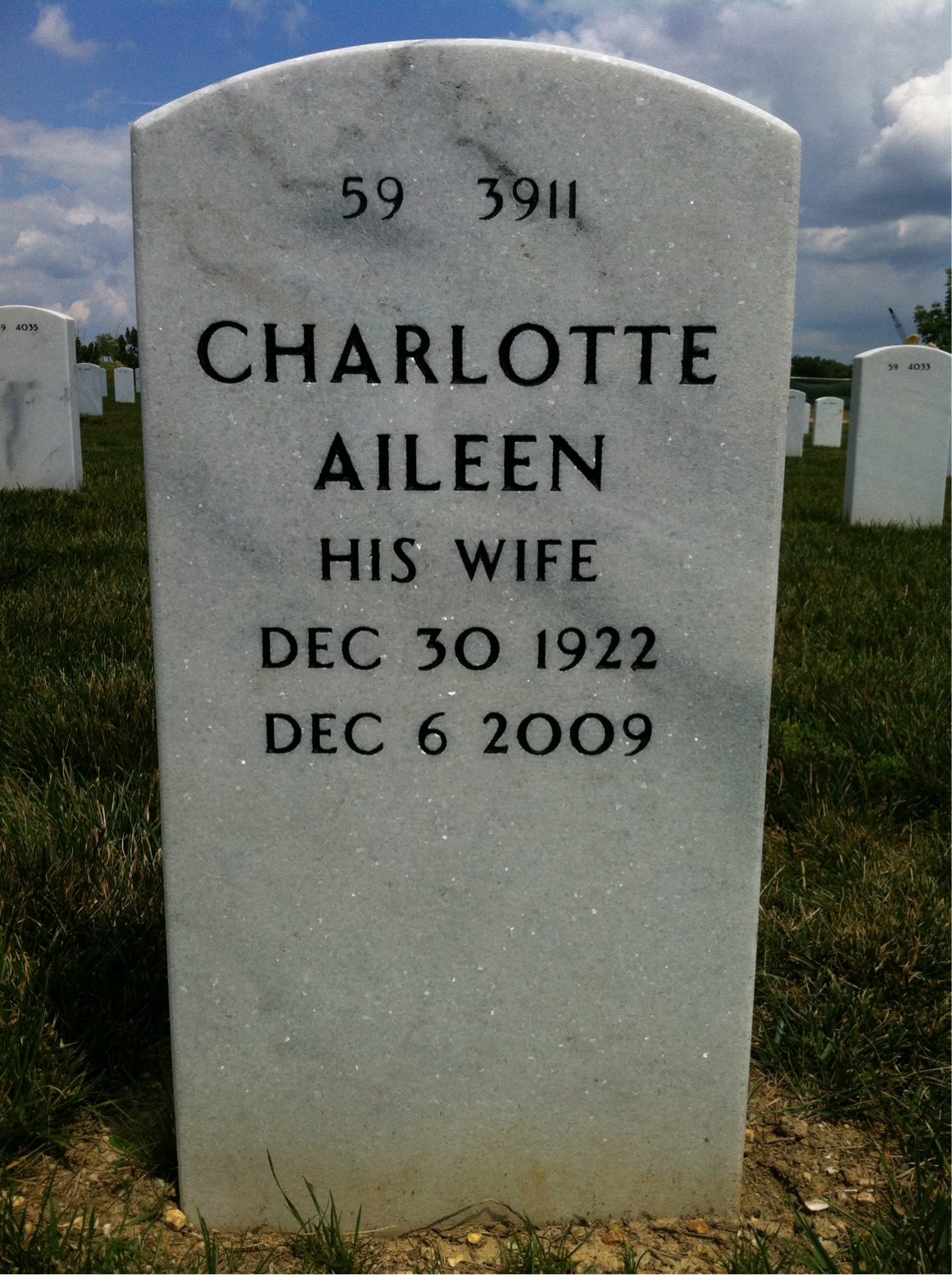 Back of headstone — Charles Folz