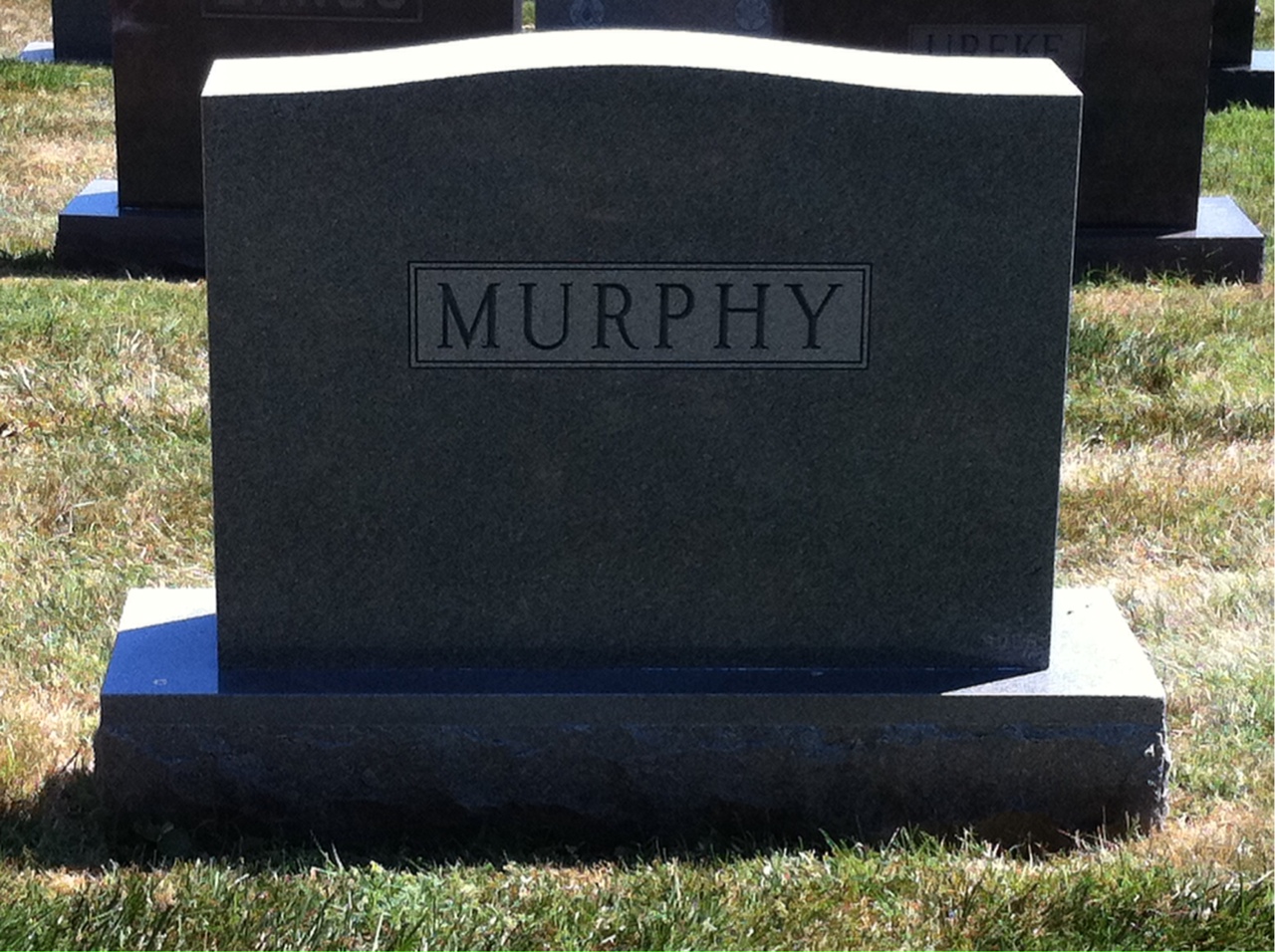 Back of headstone — Margaret Murphy