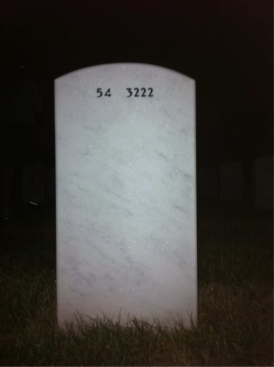 Back of headstone — Donald Grigsby