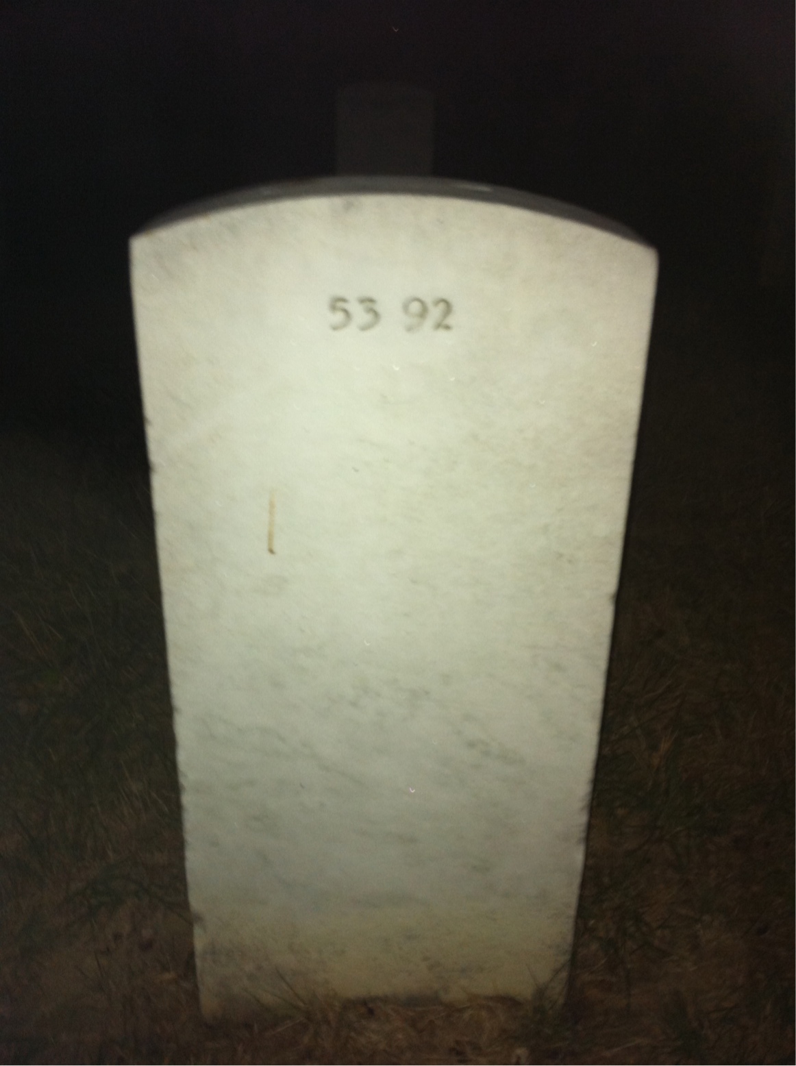 Back of headstone — Worth Allen