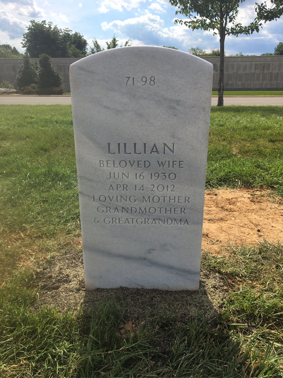 Back of headstone — Richard Baker