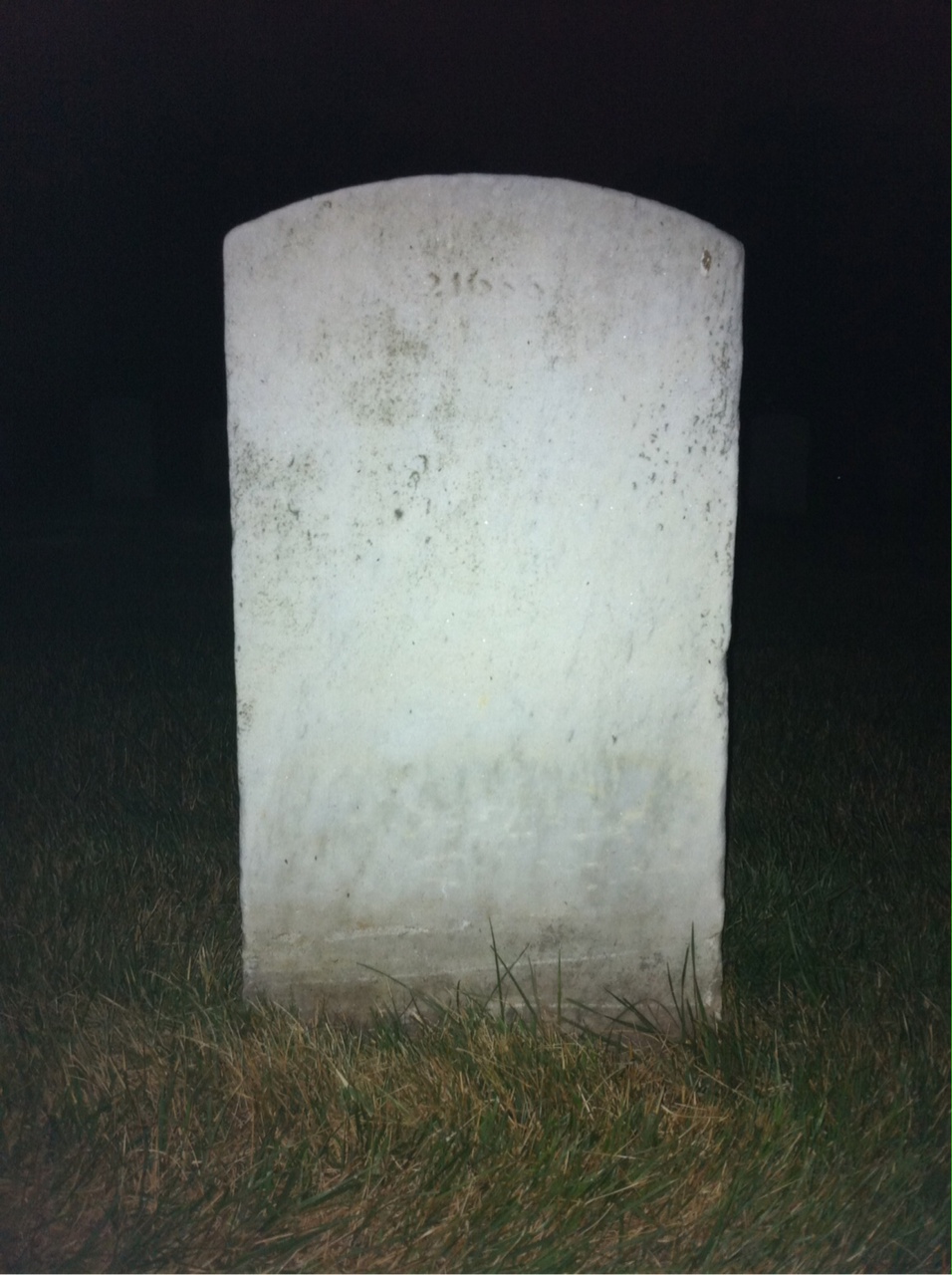 Back of headstone — John Ames
